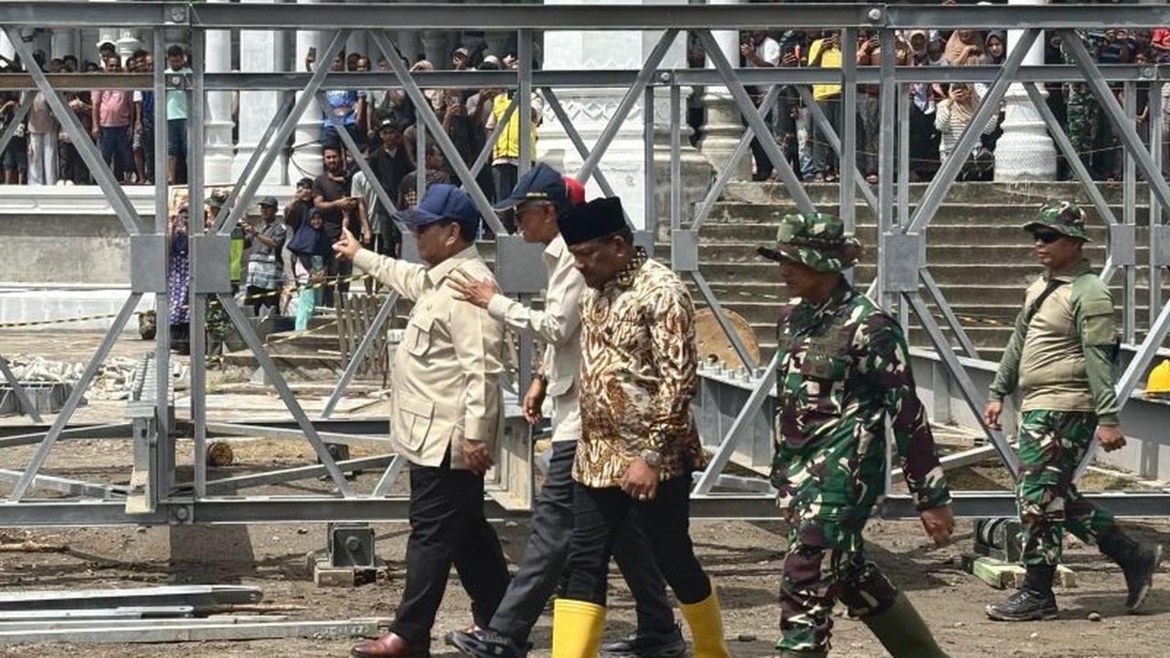 Presiden Prabowo Tinjau Pemasangan Jembatan Bailey di Bireuen Aceh, Akses Bireuen-Takengon Segera Pulih
