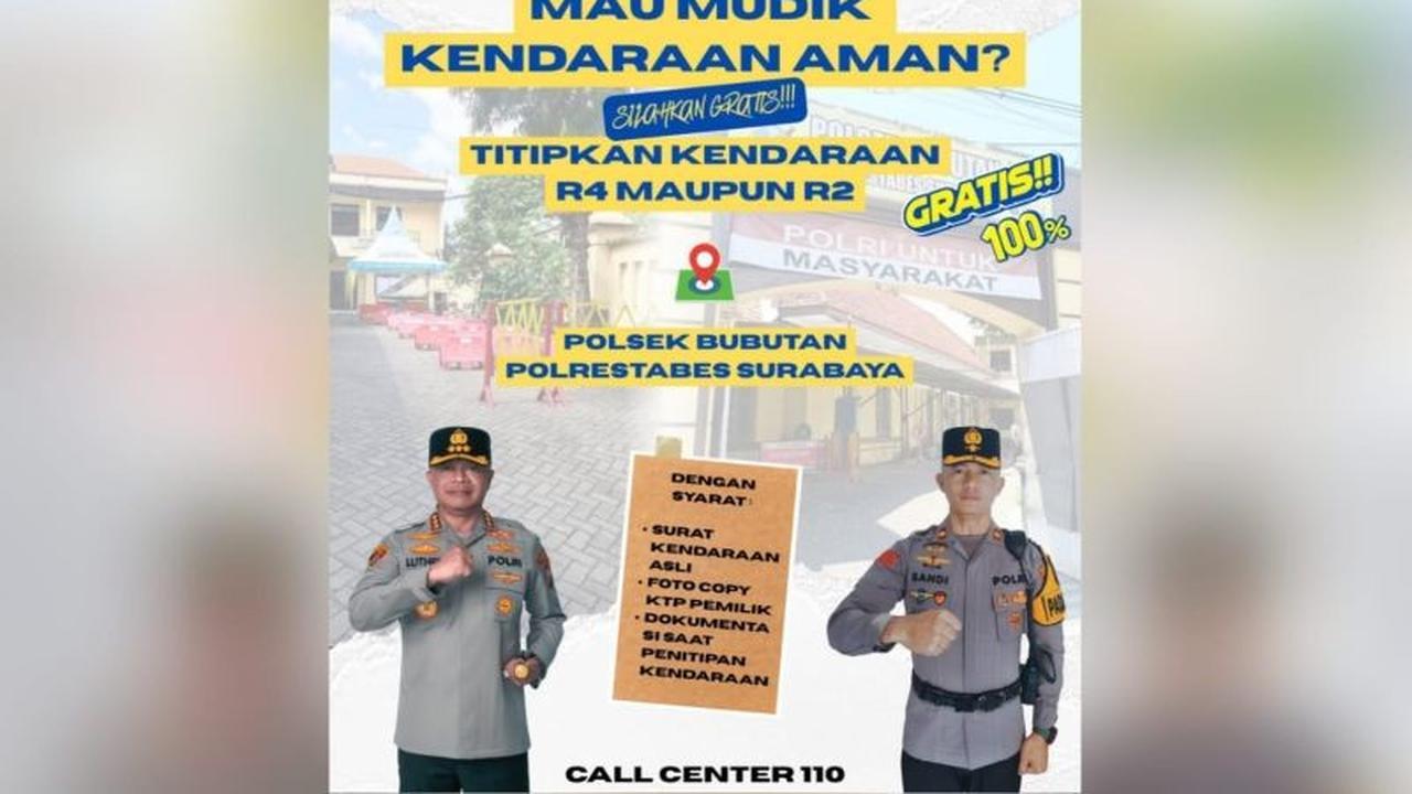 Aman Mudik Lebaran 2026: Polrestabes Surabaya Hadirkan Layanan Penitipan Kendaraan Gratis