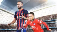 Ilustrasi - Jordi Amat dan Saddil Ramdani (Boal.com/Adreanus Titus)