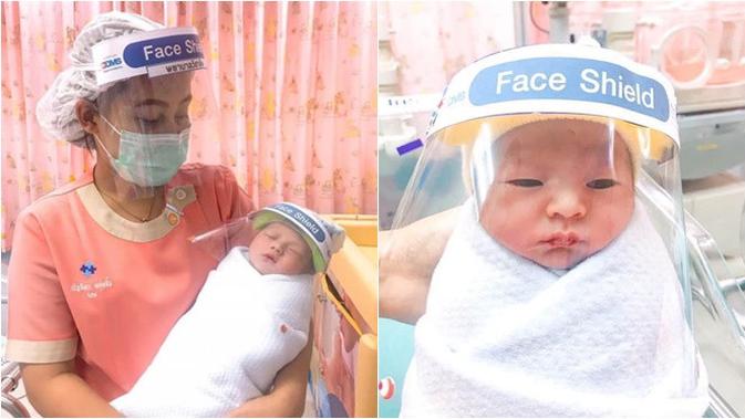 Pelindung muka untuk bayi baru lahir (Sumber: Facebook/Penang My Hometown)