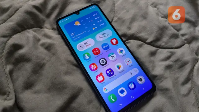 Layar depan Samsung Galaxy A08. Liputan6.com/Aisyah Mustika Zamani