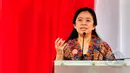 Menko  PMK Puan Maharani memberikan sambutan dalam peringatan Hari Kartini dan satu tahun hari jadi SPAK di gedung KPK, Jakarta, Selasa (21/4/2015). Puan menuturkan Perempuan harus bisa menggelorakan semangat antikorupsi. (Liputan6.com/Yoppy Renato)