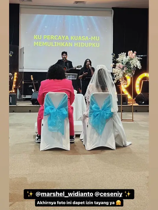 Secara perlahan, Marshel akhirnya bercerita pernikahannya dengan Cesen. Menurutnya, Marshel menikah dengan eks member JKT 48 itu pada tahun Februari 2022 lalu. [Instagram/ceseniy]