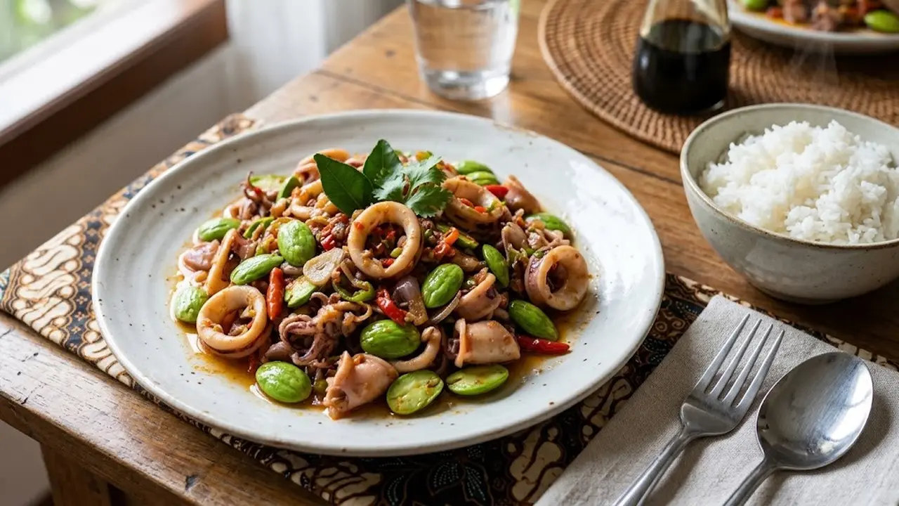 Resep Cumi Tumis Petai dengan Sambal Bawang