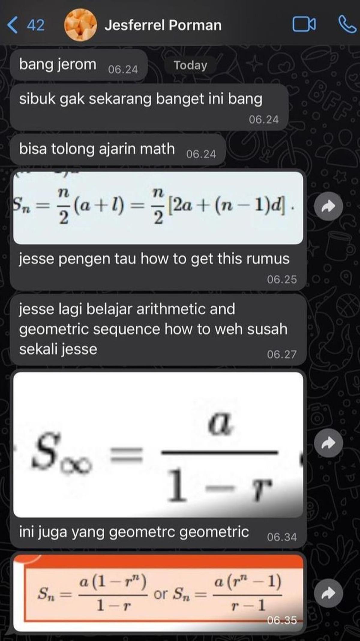 Jes Langsung chat Sang Kakak
