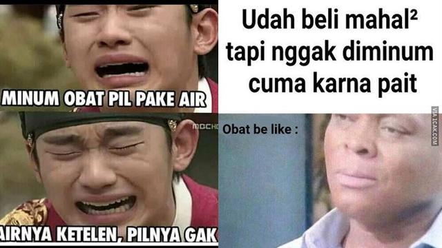 6 Meme Derita Orang Susah Minum Obat Ini Bikin Dilema 