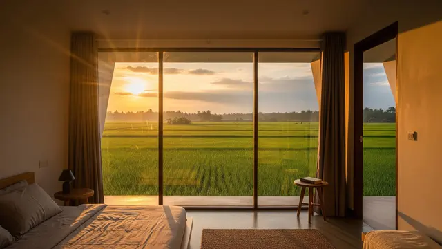 10 Model Rumah Minimalis Pinggir Sawah dengan View Sunrise Langsung dari Kamar