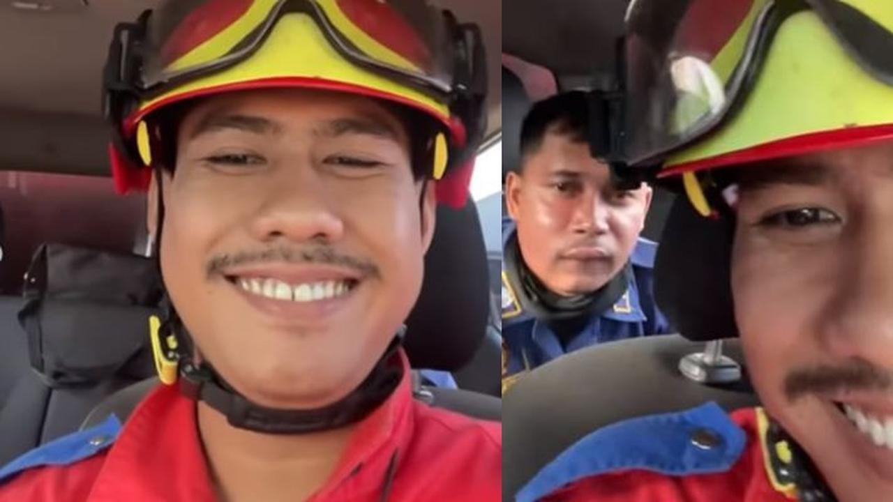 Tetap Happy, Muka Personel Damkar Bengkak saat Bantu Warga Buang Sarang Tawon