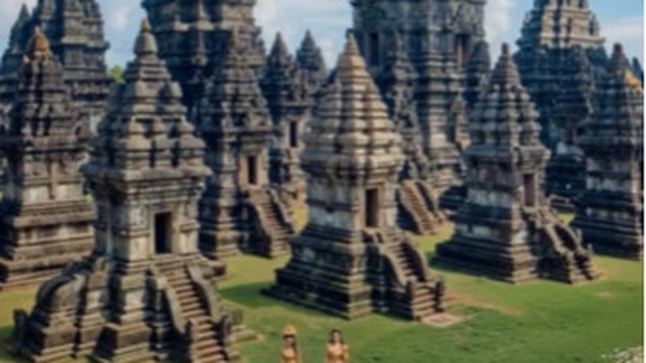 Dibangun Abad 9 buat para Dewa lalu Runtuh, Begini Indahnya Penampakan Candi Prambanan Secara Utuh Versi AI