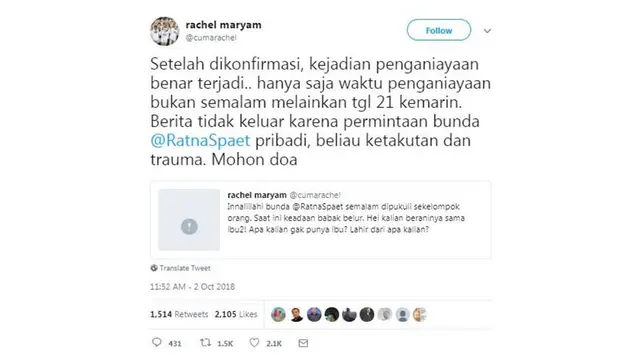 Cek Fakta - Penganiayaan Ratna Sarumpaet