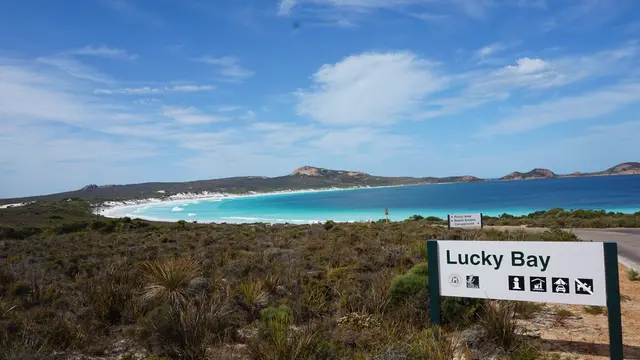 Kawasan wisata pantai Lucky Bay di Australia Barat (Liputan6.com/Happy Ferdian)