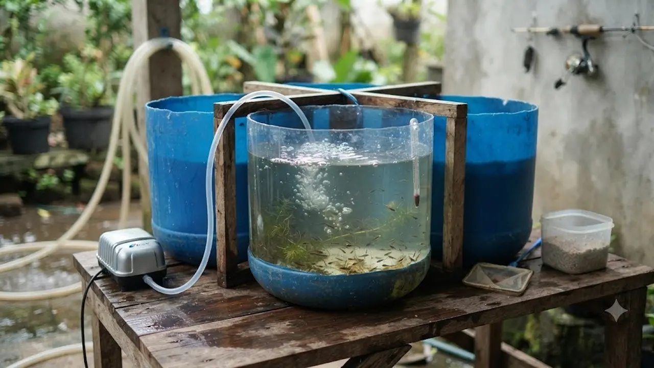 Cara Membuat Tempat Penetasan Benih Lele dari Galon Bekas (AI Generated)