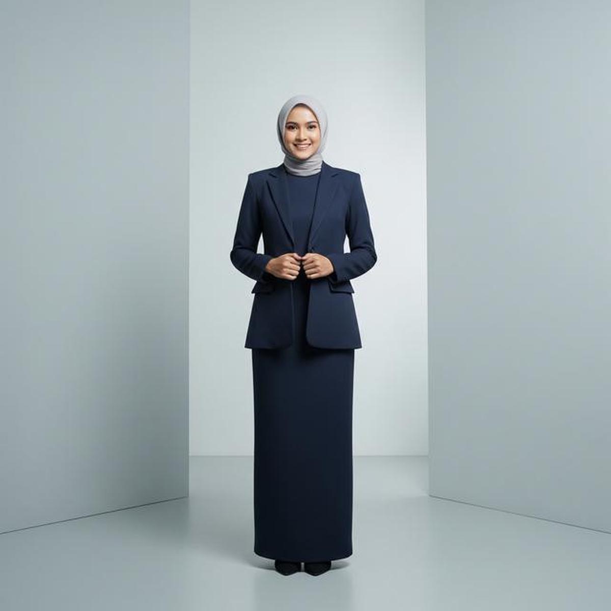 8 Model Gamis Blazer Modern untuk Pekerja Kantor dengan Mobilitas Tinggi, Cocok untuk Wanita Karier