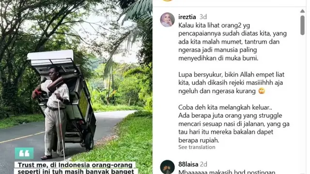 Viral Tukang Pijat Tunanetra di Sabang, Keliling Tawarkan Jasa Sambil Bawa Lemari. (dok.Instagram @ireztia/https://www.instagram.com/reel/DJ5r1nqTwEY/Henry)