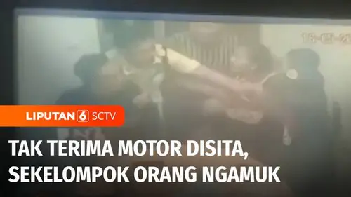 VIDEO: Tak Terima Motor Disita, Sekelompok Orang Mengamuk di Kantor Leasing