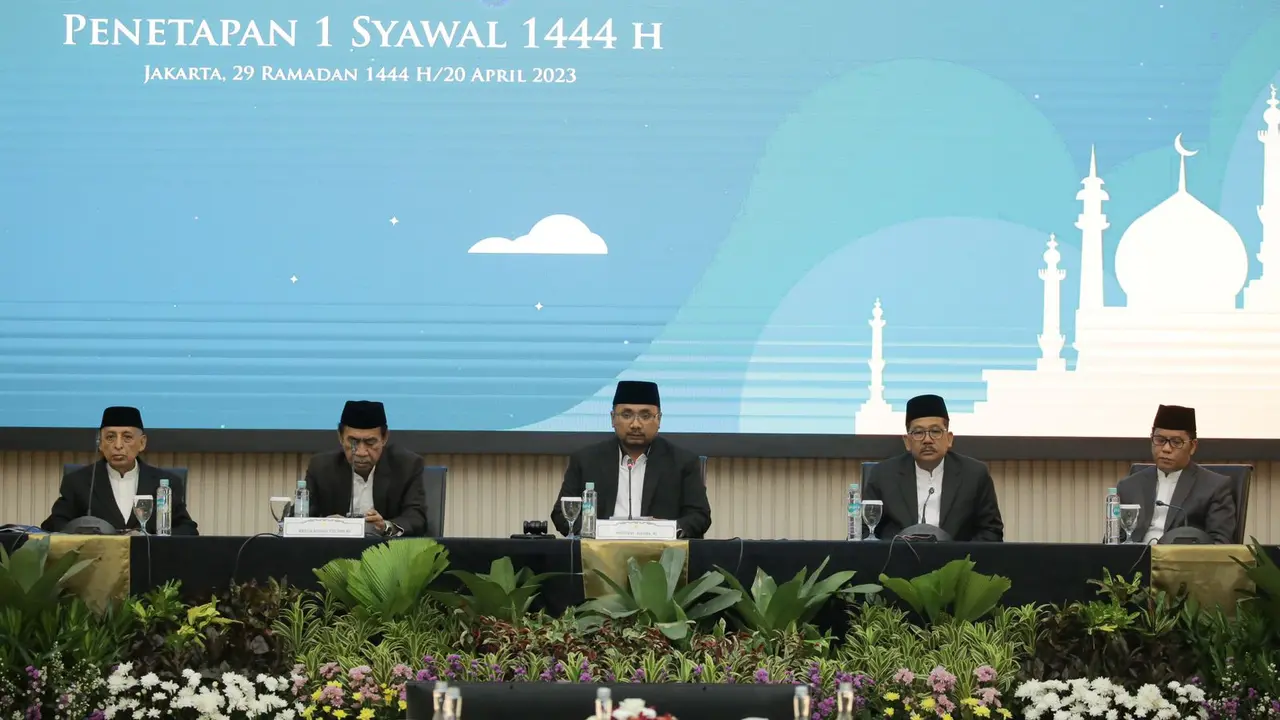 Sidang Isbat Kemenag untuk menentukan 1 Syawal 1444 H atau lebaran Idul Fitri 2023. (Foto: Liputan6.com/Kemenag)