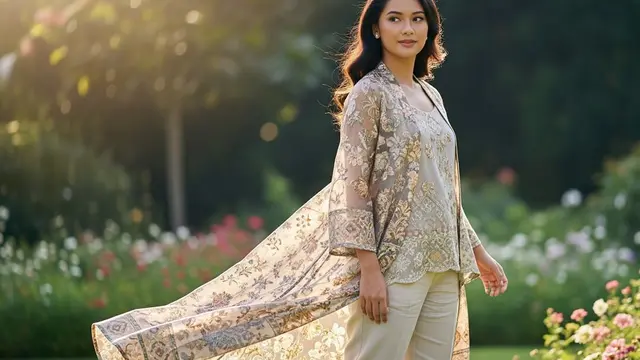 Model Atasan Brokat Bawahan Celana Terbaru