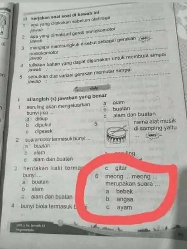 6 Soal Pilihan Ganda Nyeleneh di Buku LKS Ini Bikin Murid Mikir Keras