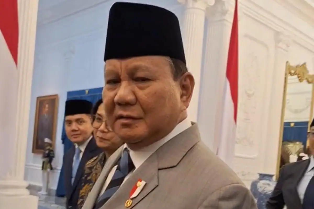 Presiden Prabowo Subianto di  Istana Merdeka Jakarta, Selasa (25/3/2025).