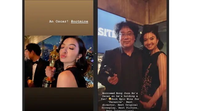 Raline Shah dan Bong Joon Ho. (Instagram/ ralineshah)