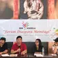 Para pembicara dan moderator dalam agenda bincang diaspora di Manila, Filipina, pada Sabtu, 12 Mei 2018 (Liputan6.com/Happy Ferdian Syah Utomo)