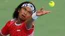 Pada set pertama, petenis yang acap dipanggil Christo tersebut menghadapi perlawanan sengit dari Luiz David Martinez sebagai wakil Venezuela. (Bola.com/Bagaskara Lazuardi)