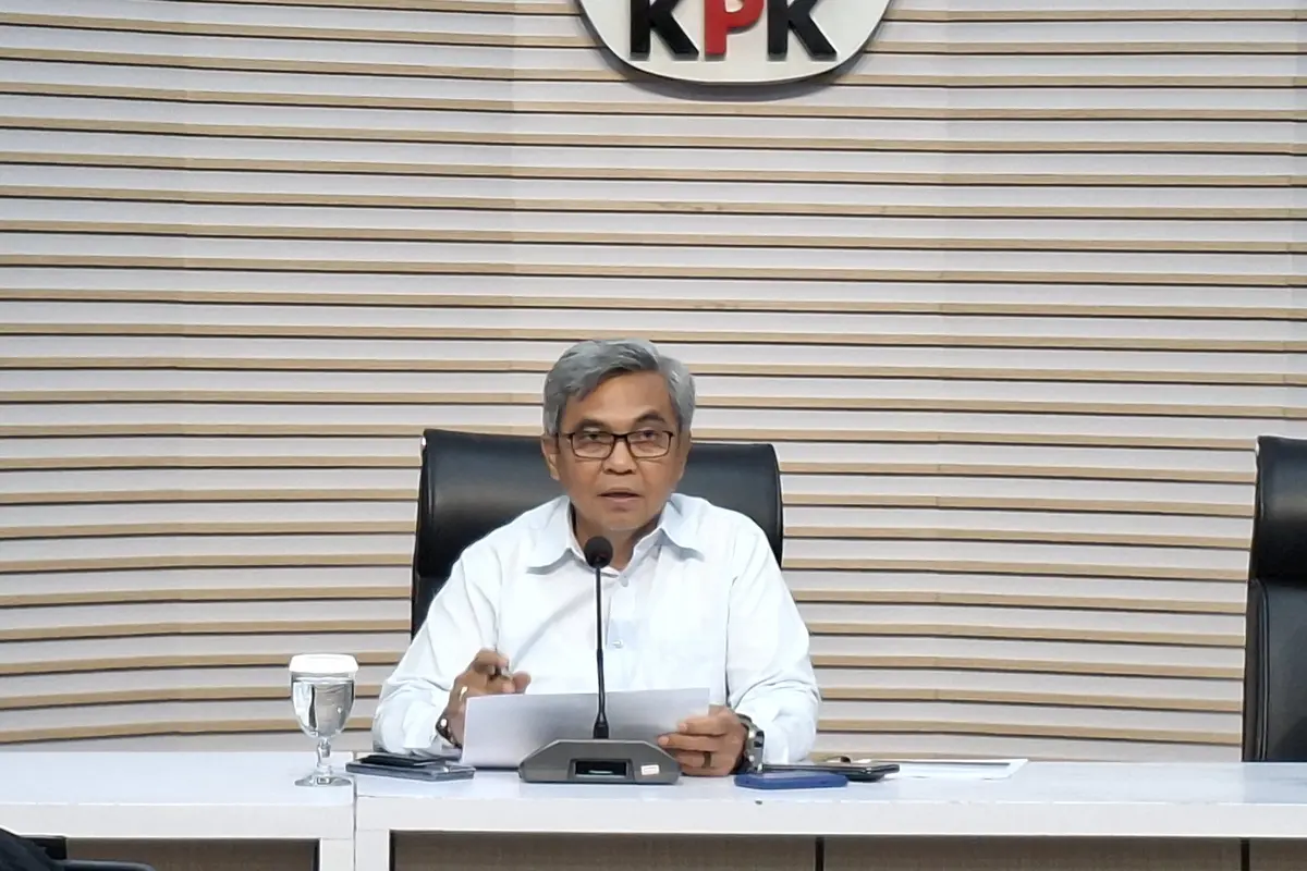 Ketua KPK Setyo Budiyanto  alam konferensi pers yang digelar di Kantor KPK terkait duhaan korupsi Kementerian Imipas. (Liputan6/Rifqy Alief)