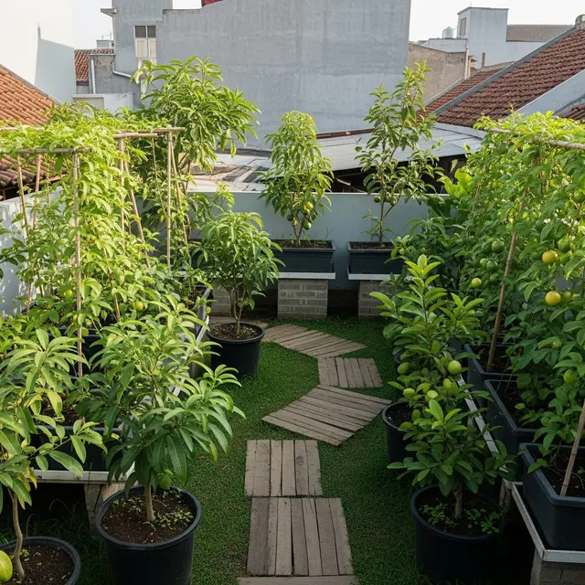 9 Ide Kebun Buah Mini Belakang Rumah Model Urban Farming Modern, Taman Estetis Penuh Hasil