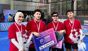 Tim Merah Padel Mix Double dan Men’s Doubles berhasil meraih juara tiga. (Foto: Aisyah Ichsani Maulida/Liputan6.com)