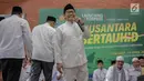 Inisiator gerakan Nusantara Mengaji Muhaimin Iskandar memberi sambutan saat membuka Nusantara bertauhid di Ciganjur, Jakarta, Kamis (14/3). Kegiatan ini mengajak masyarakat berselawat dan mengkhatamkan Alquran. (Liputan6.com/Faizal Fanani)