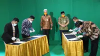 Gubernur Jawa Tengah Ganjar Pranowo tetap membuka gelaran Central Java Investment Business Forum (CJIBF) 2020, secara daring, Rabu (11/11/2020).