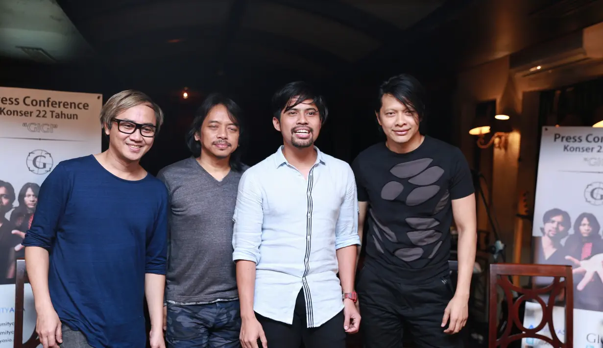 Grup band Gigi telah 22 tahun meramaikan industri musik Tanah Air. (Adrian Putra/Bintang.com)