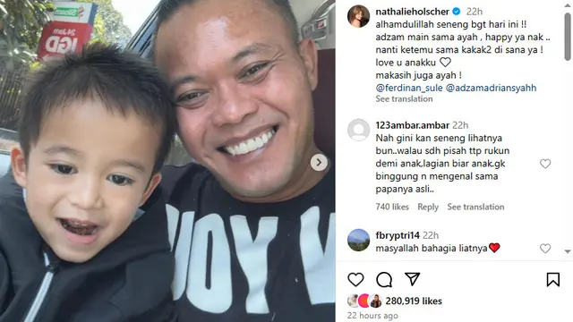Potret Adzam dan Sule (Sumber: Instagram/@nathalieholscher)