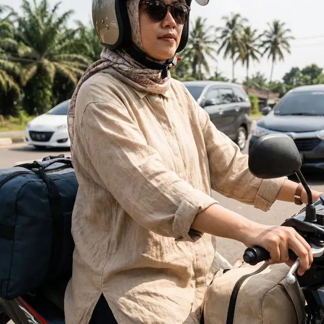 Blus Kemeja Oversize Linen (Gemini AI)