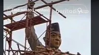 Viral Patung Bung Karno di Musi Banyuasin Disebut Tak Mirip Padahal Telan Dana Rp500 Juta.&nbsp; foto: TikTok @beritadiy