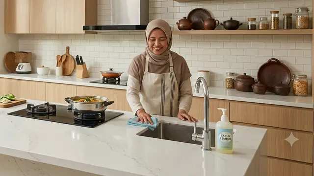 Material Meja Dapur yang Tidak Mudah Kusam, Bikin Tetap Terlihat Baru Model Kuarsa