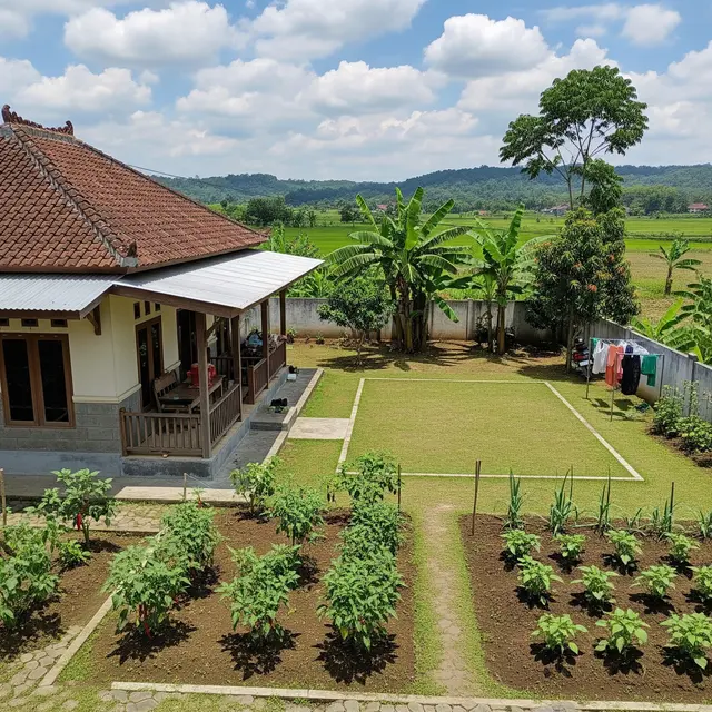 9 Contoh Rumah 1 Lantai di Kampung dengan Backyard Nyaman Buat Keluarga, Hunian Sejuk