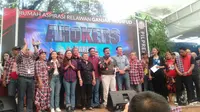 Para &lsquo;Ahokers&rsquo; atau pendukung Basuki Tjahja Purnama alias Ahok mendeklarasikan dukungan mereka untuk pasangan Ganjar Pranowo dan Mahfud MD di Rumah Aspirasi Relawan Tim Koordinasi Relawan Pemenangan Pemilu Presiden (TKRPP) Ganjar-Mahfud, Jakarta, Minggu (4/2) (Istimewa)