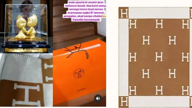 Aurel Hermansyah dan Atta Halilintar Dapat Kado Selimut Hermes dari Fans Emak-Emak