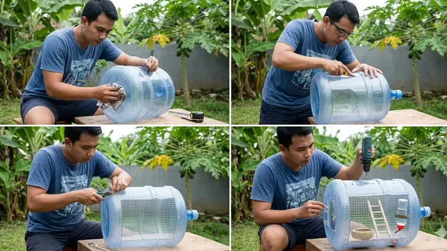 Cara Membuat Kandang Mini dari Galon Air Bekas yang Murah Meriah