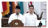 Prabowo Subianto didampingi Gibran Rakabuming Raka menyampaikan pidato usai resmi ditetapkan Komisi Pemilihan Umum Republik Indonesia (KPU RI) sebagai Presiden dan Wakil Presiden Terpilih 2024. (Tangkapan Layar YouTube KPU)
