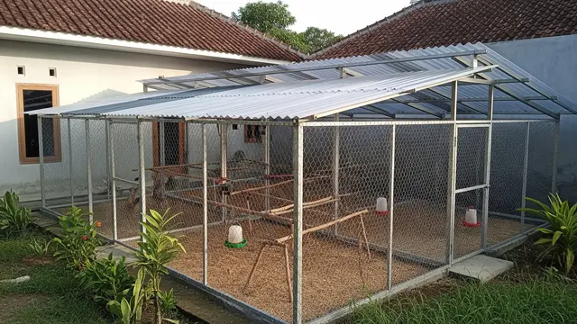 Kandang Ayam dari Besi Siku Lubang Model Umbaran Modular