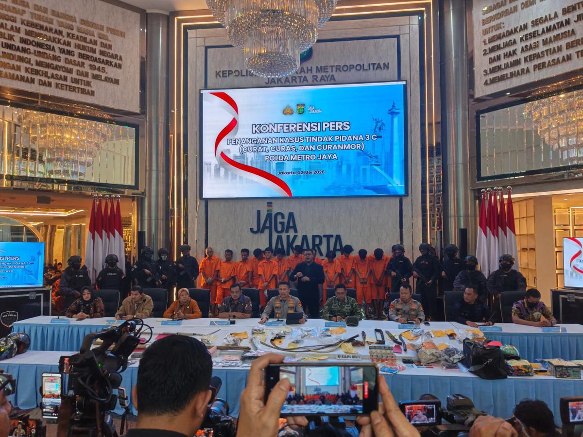Polda Metro Jaya Bongkar 127 Kasus Kejahatan Jalanan, 173 Tersangka Ditangkap