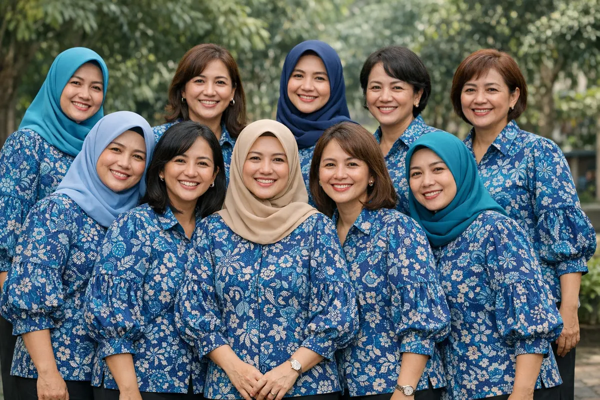 Inspirasi Model Seragam Batik Ibu PKK 2026 (Foto: Reve Art AI)
