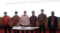 Penandatangan partnership agreement antara PT Danu Arundaya Rajaswa Ulung dan House of Indonesia di Dubai di di Expo 2020 Dubai. Dok BRIN