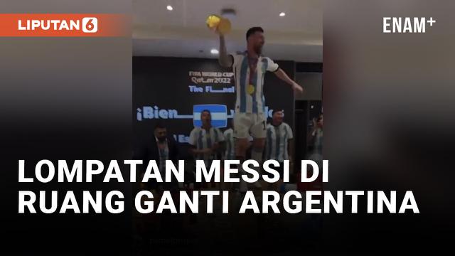 Lionel Messi Pimpin Pesta Ruang Ganti Argentina