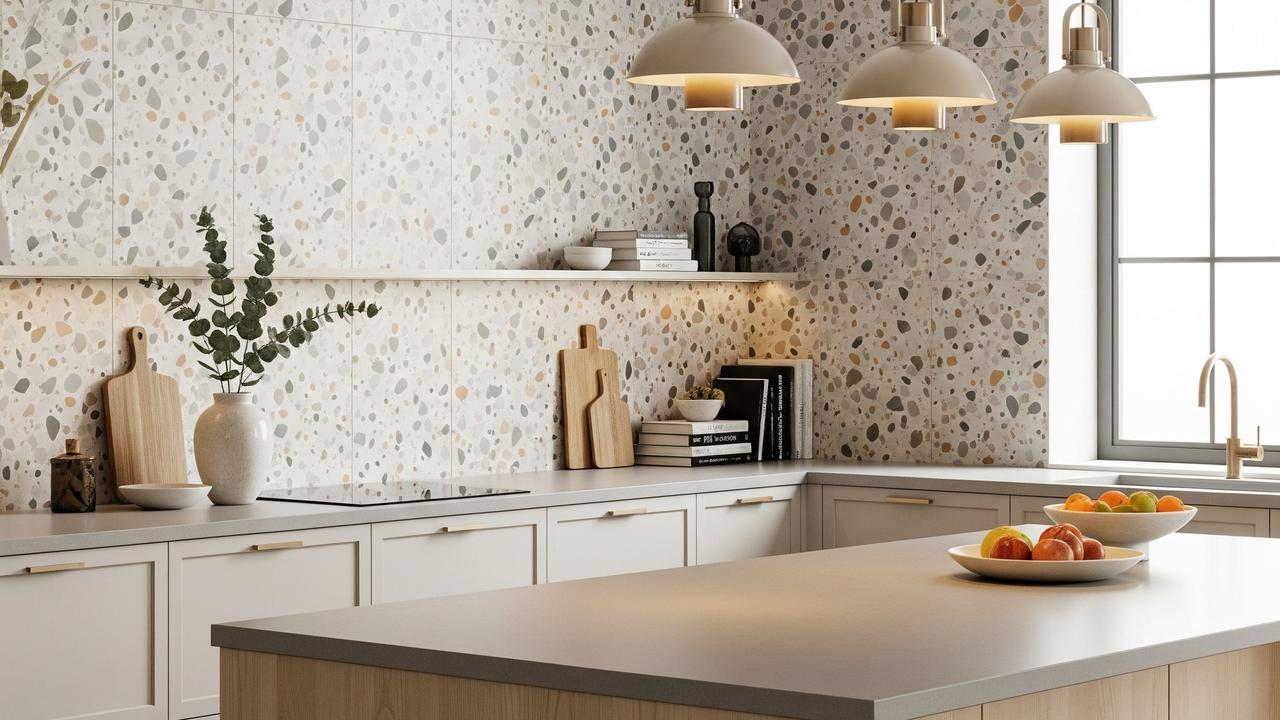 Ilustrasi Dapur dengan Dinding Keramik