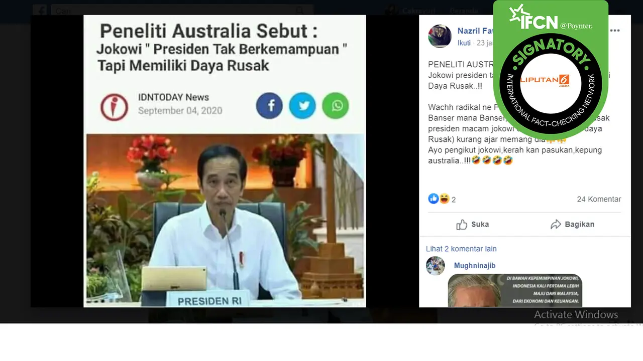 Hoaks Jokowi