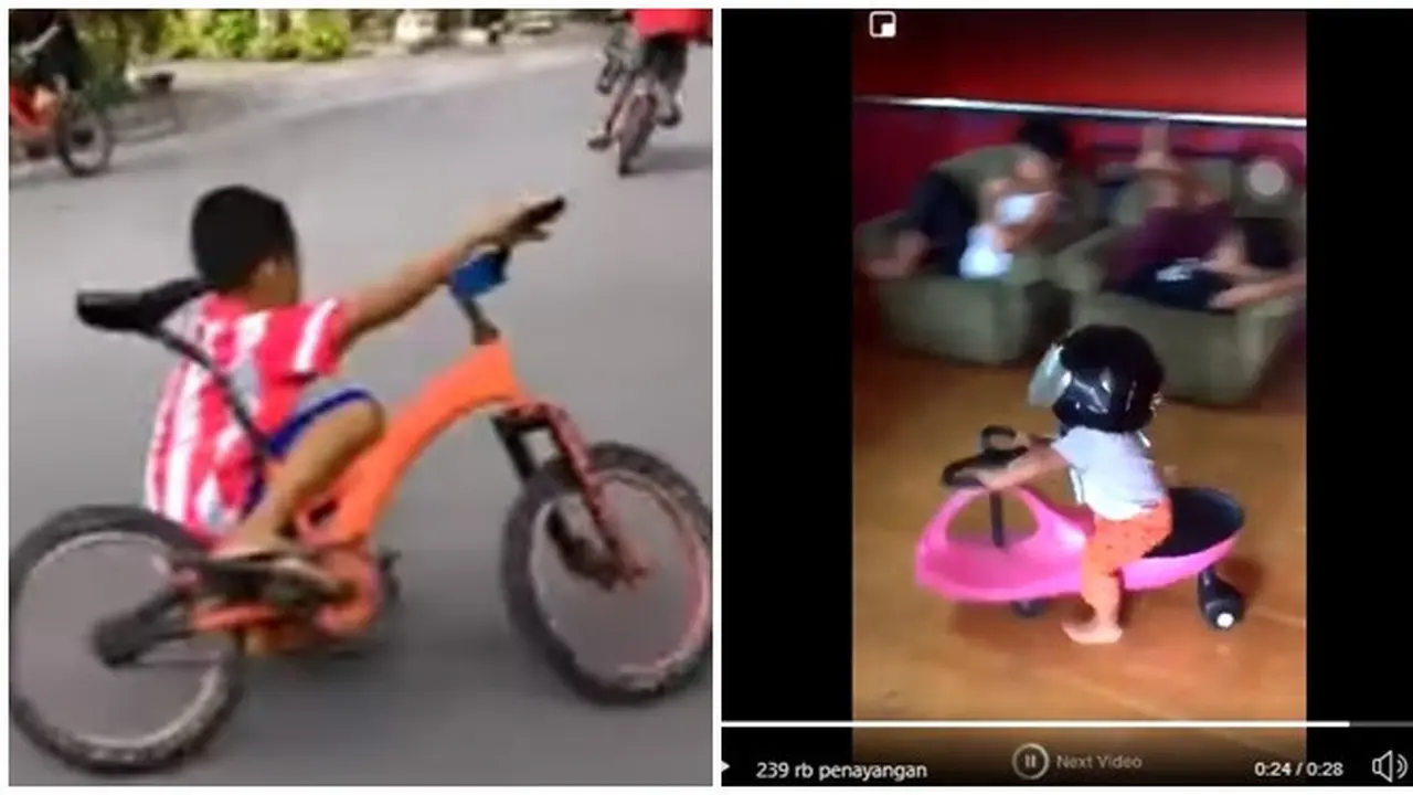 Aksi Calon Pembalap Kecil yang Bergaya Seperti Profesional