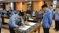 Penandatanganan MoU antara Ditjen PSP dan BNI ini disaksikan Menteri Pertanian Syahrul Yasin Limpo (SYL) di Gedung Kementan, Jakarta, Jumat (29/11).